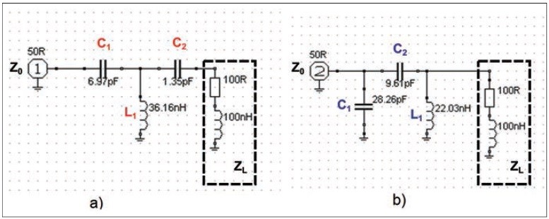Obr. 4 Schémy zapojenia prispôsobovacích obvodov